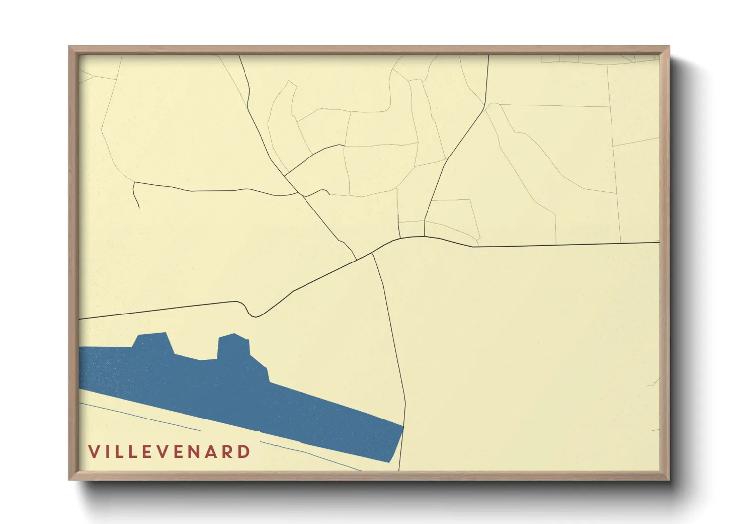 Une affiche de carte sur Villevenard