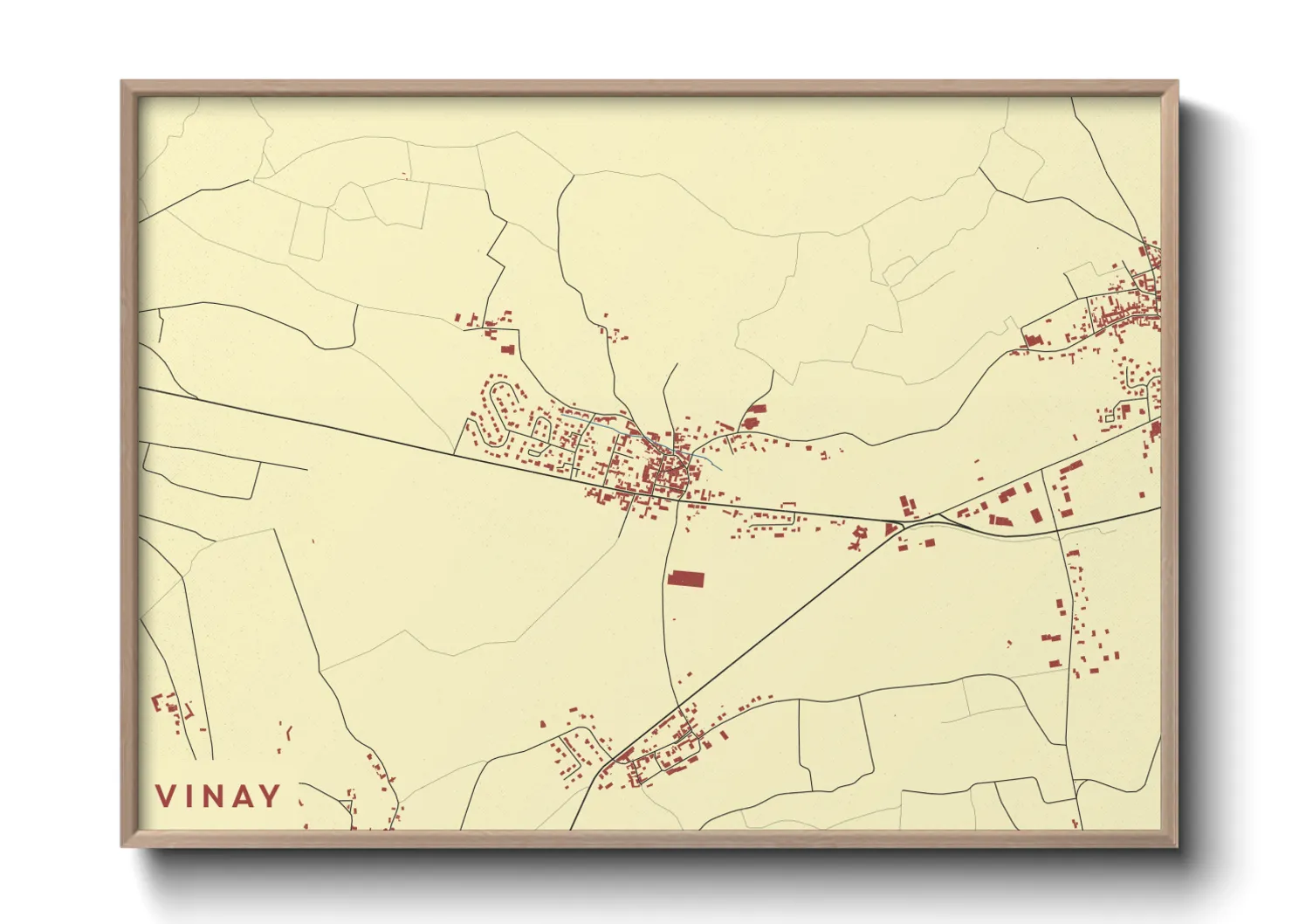 Une affiche de carte sur Vinay