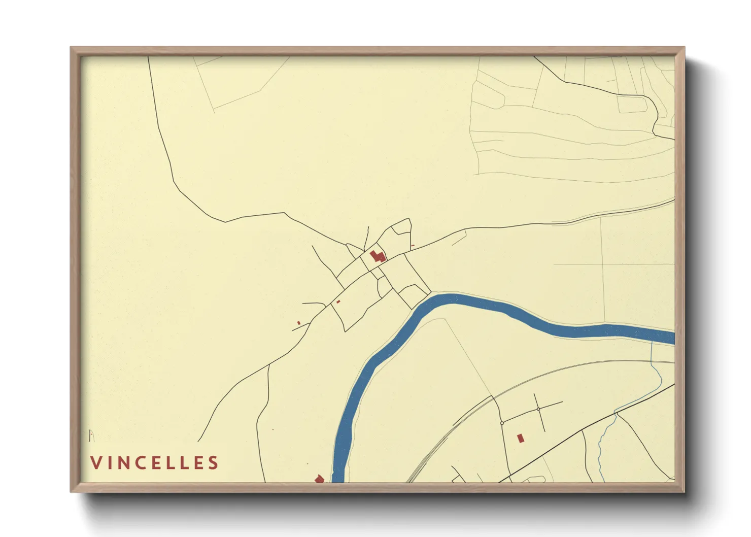 Une affiche de carte sur Vincelles