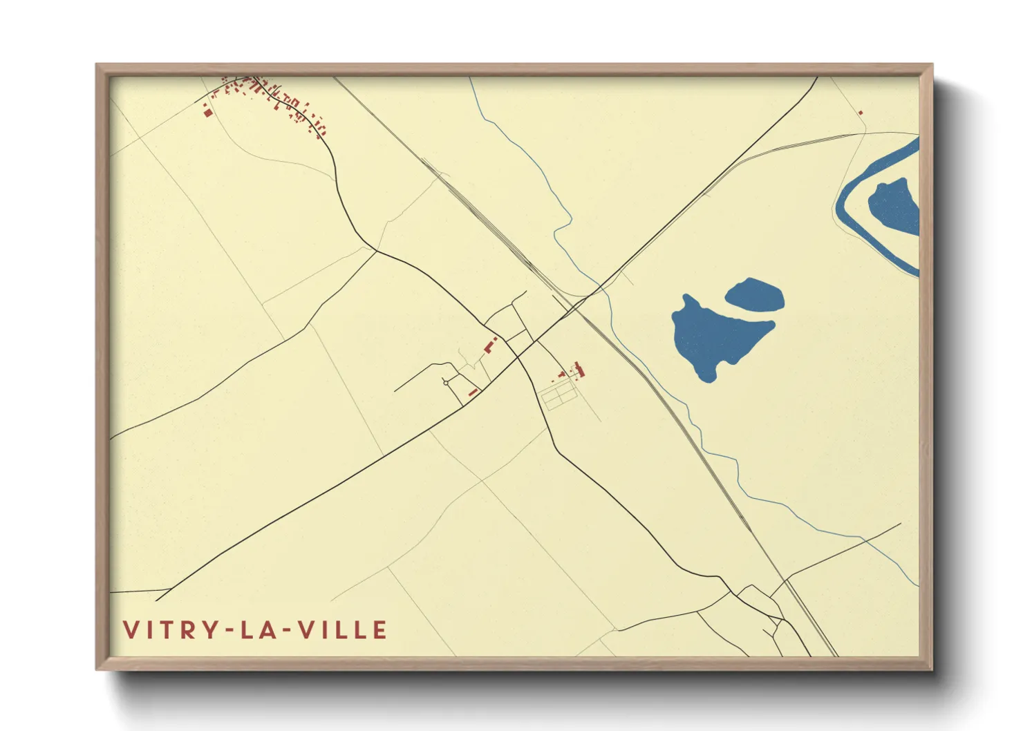 Une affiche de carte sur Vitry-la-Ville