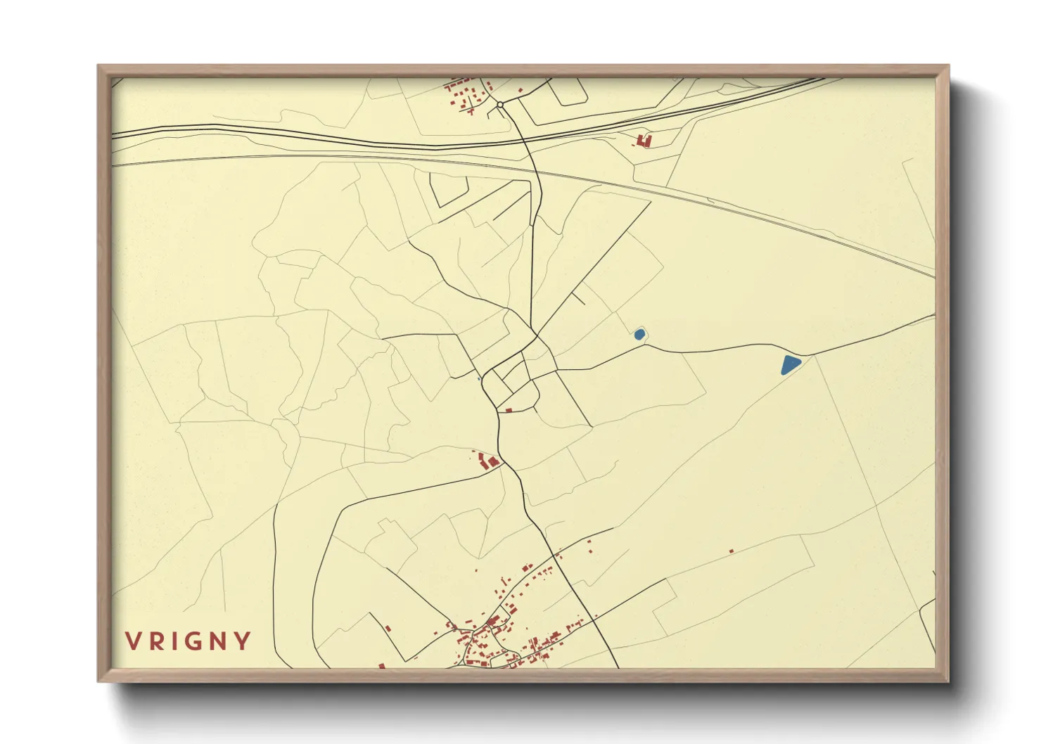 Une affiche de carte sur Vrigny