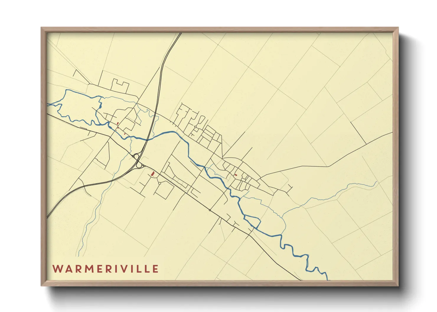 Une affiche de carte sur Warmeriville