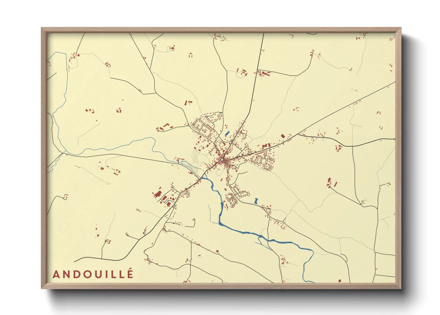 Une affiche de carte sur Andouillé