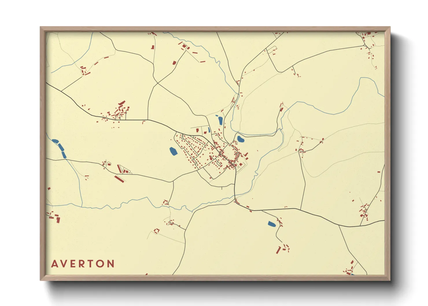 Une affiche de carte sur Averton