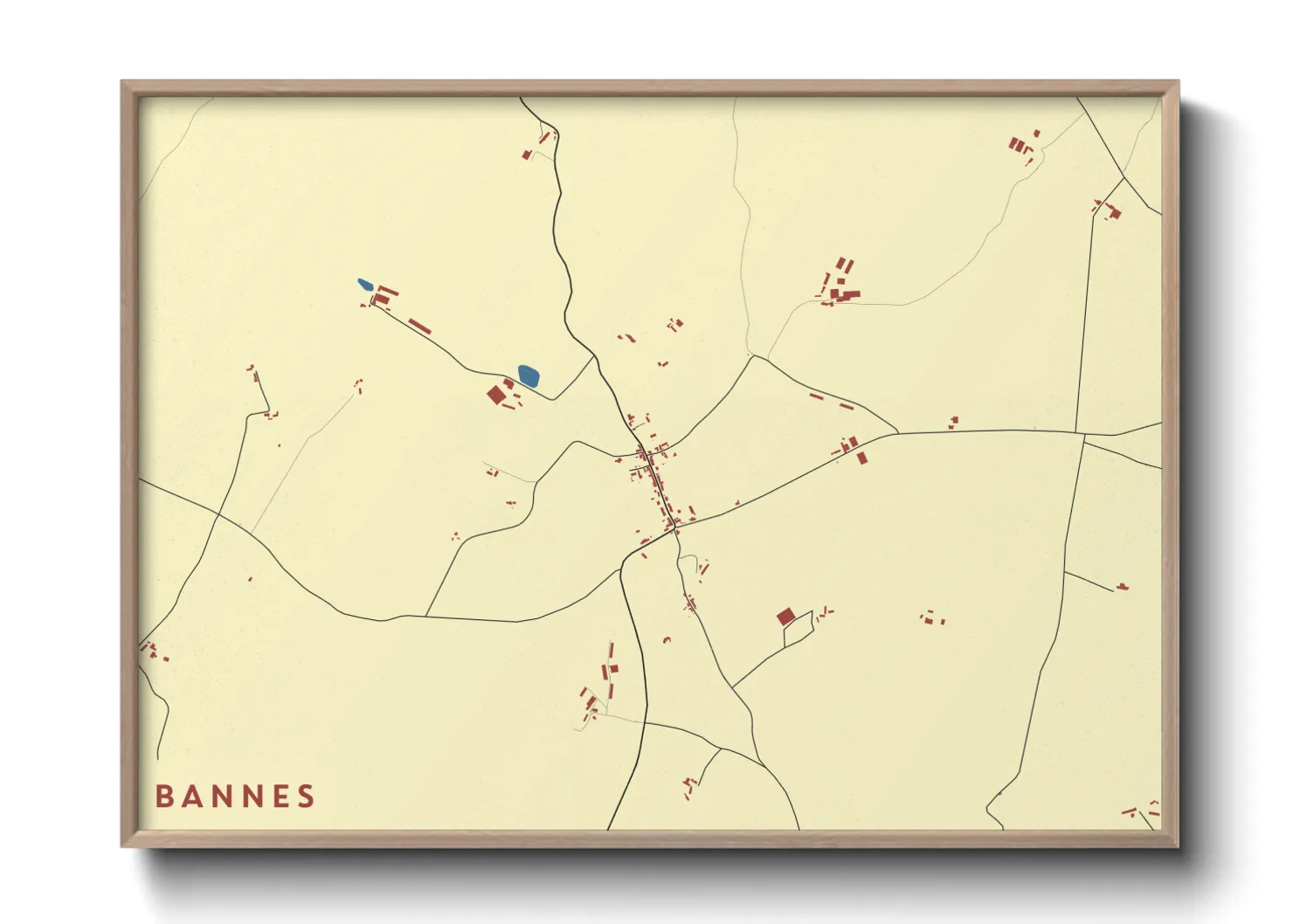 Une affiche de carte sur Bannes
