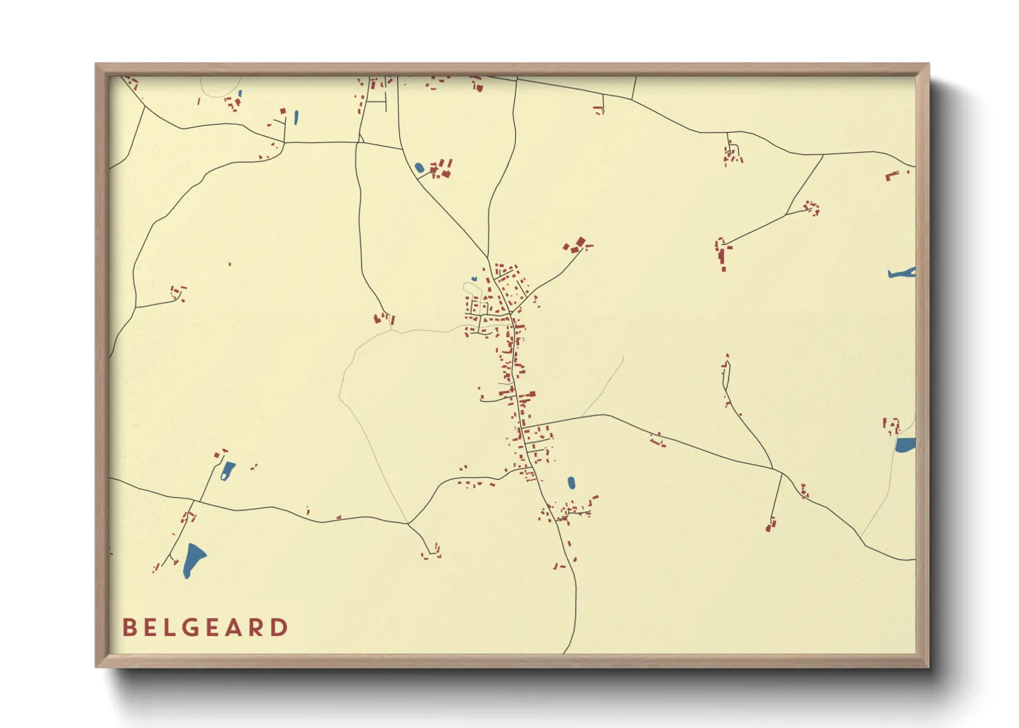 Une affiche de carte sur Belgeard