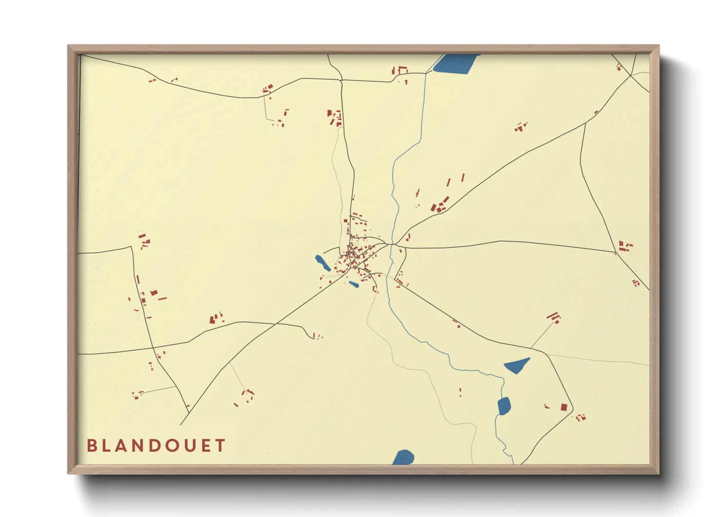 Une affiche de carte sur Blandouet