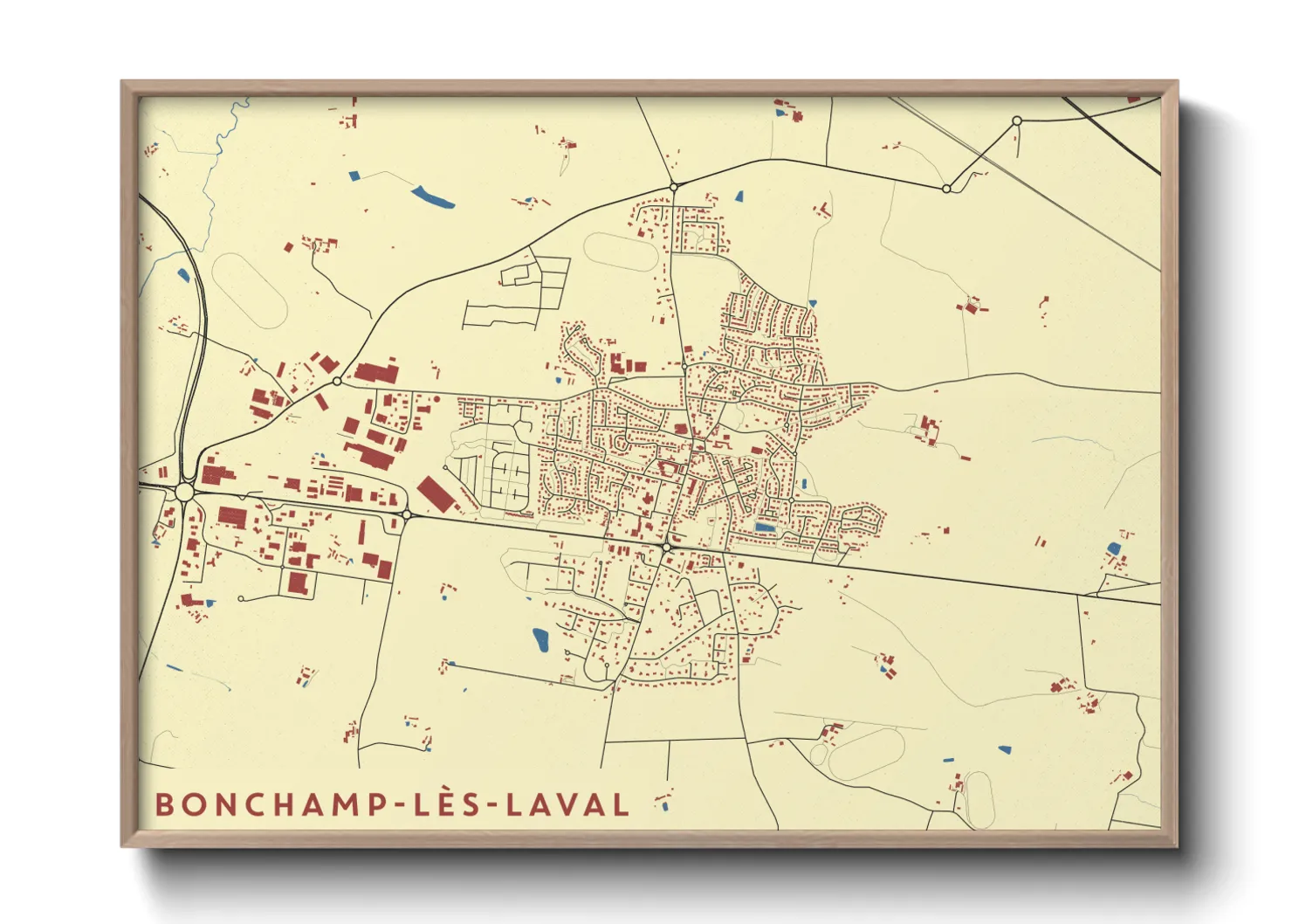 Une affiche de carte sur Bonchamp-lès-Laval