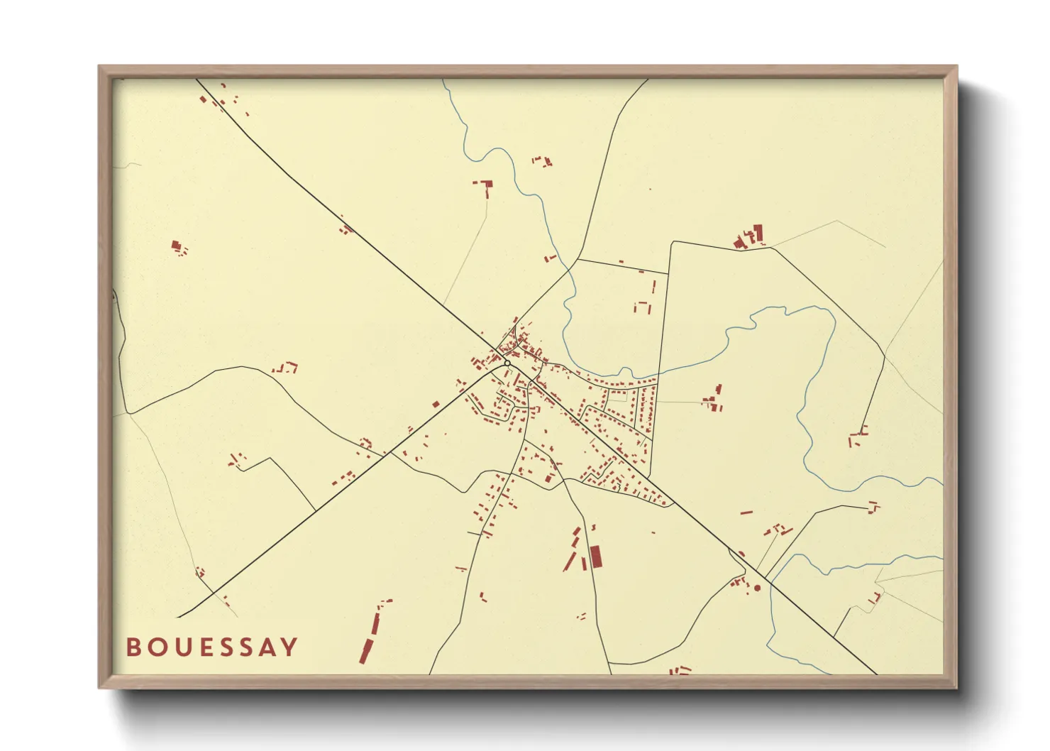 Une affiche de carte sur Bouessay