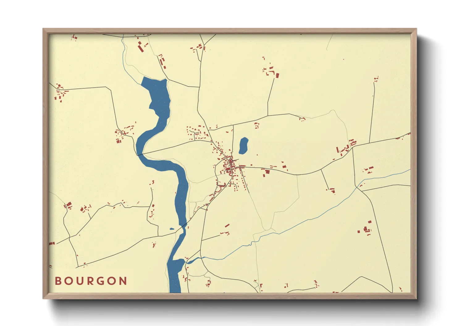 Une affiche de carte sur Bourgon