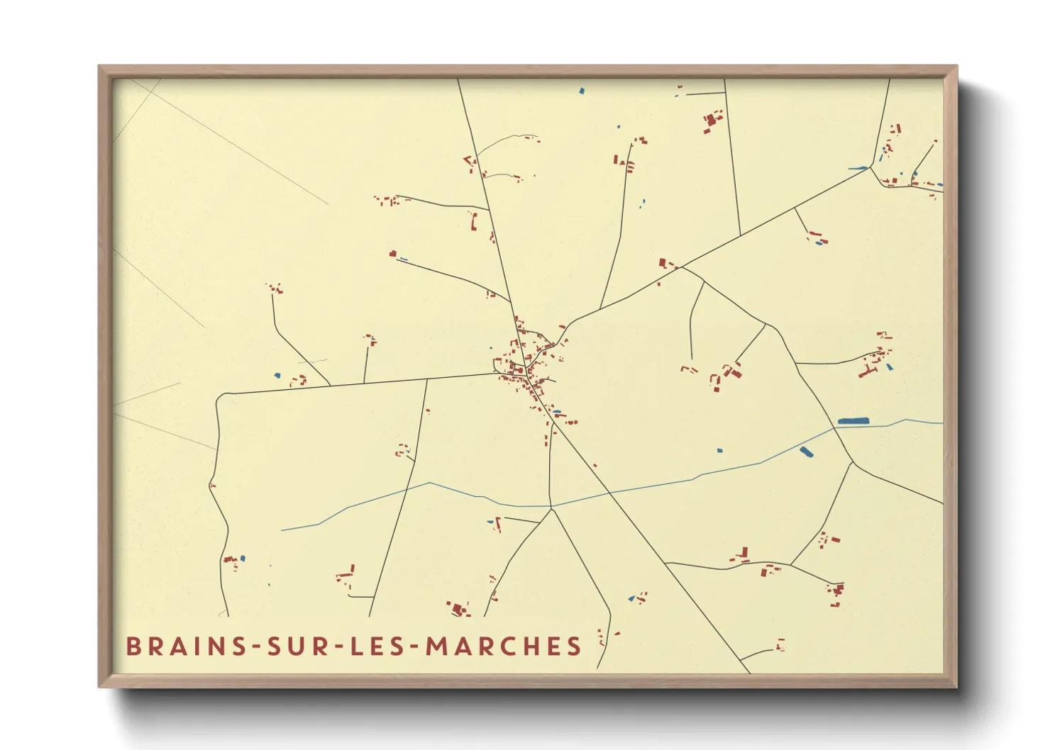 Une affiche de carte sur Brains-sur-les-Marches