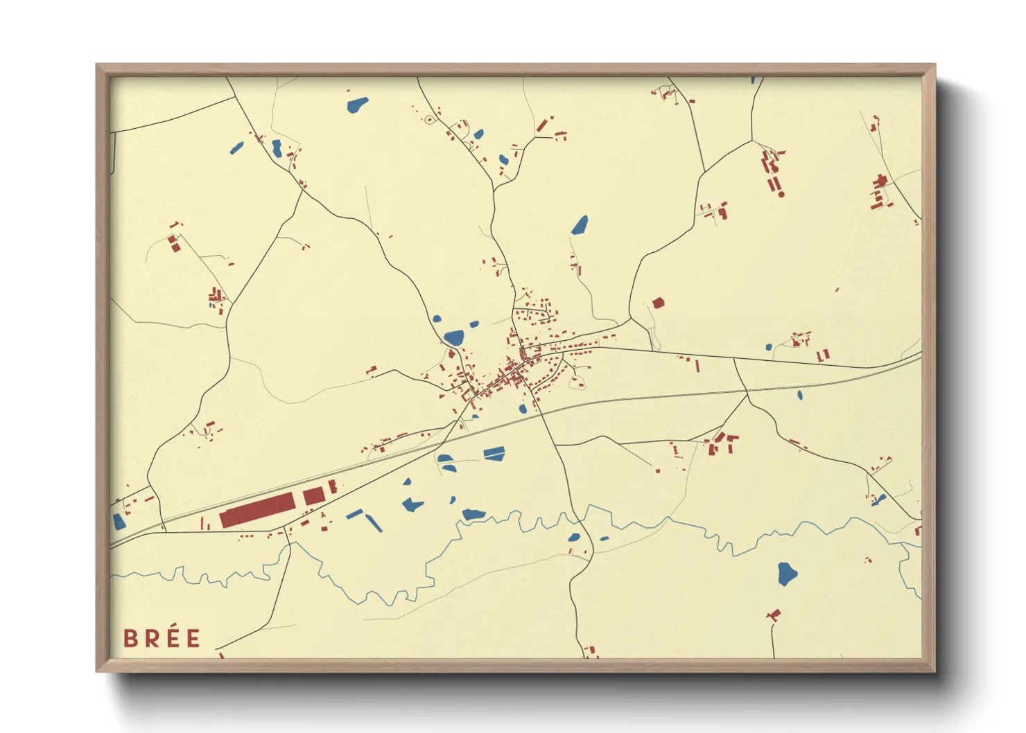 Une affiche de carte sur Brée