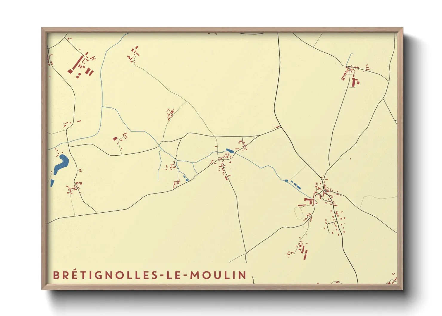 Une affiche de carte sur Brétignolles-le-Moulin