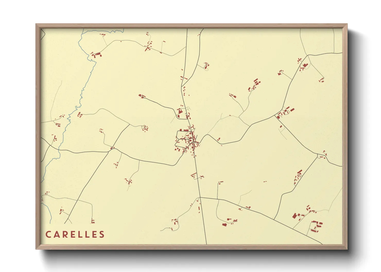 Une affiche de carte sur Carelles