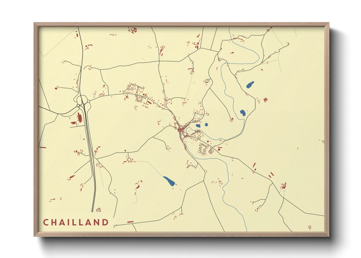 Une affiche de carte sur Chailland