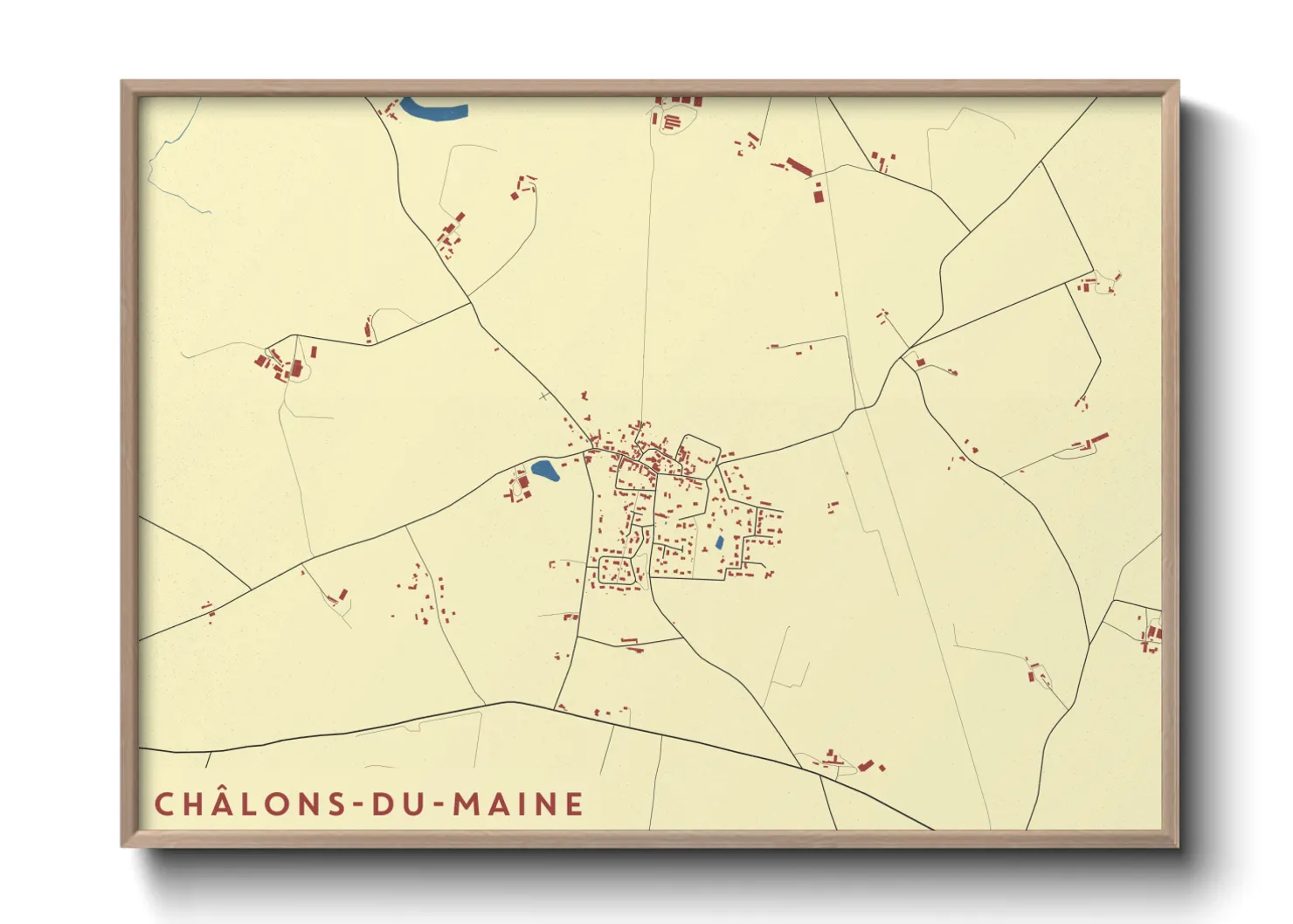 Une affiche de carte sur Châlons-du-Maine