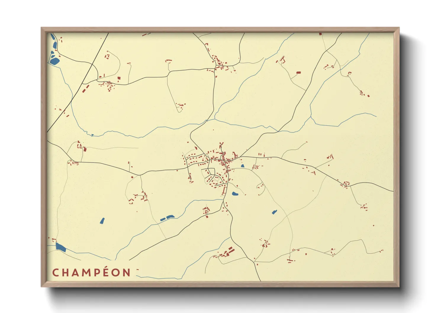 Une affiche de carte sur Champéon