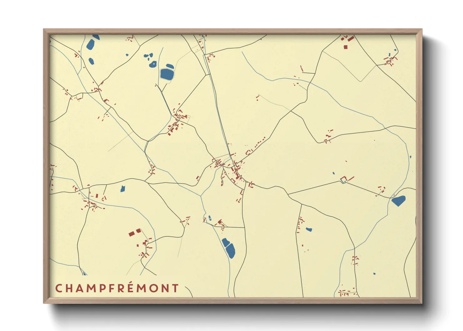 Une affiche de carte sur Champfrémont