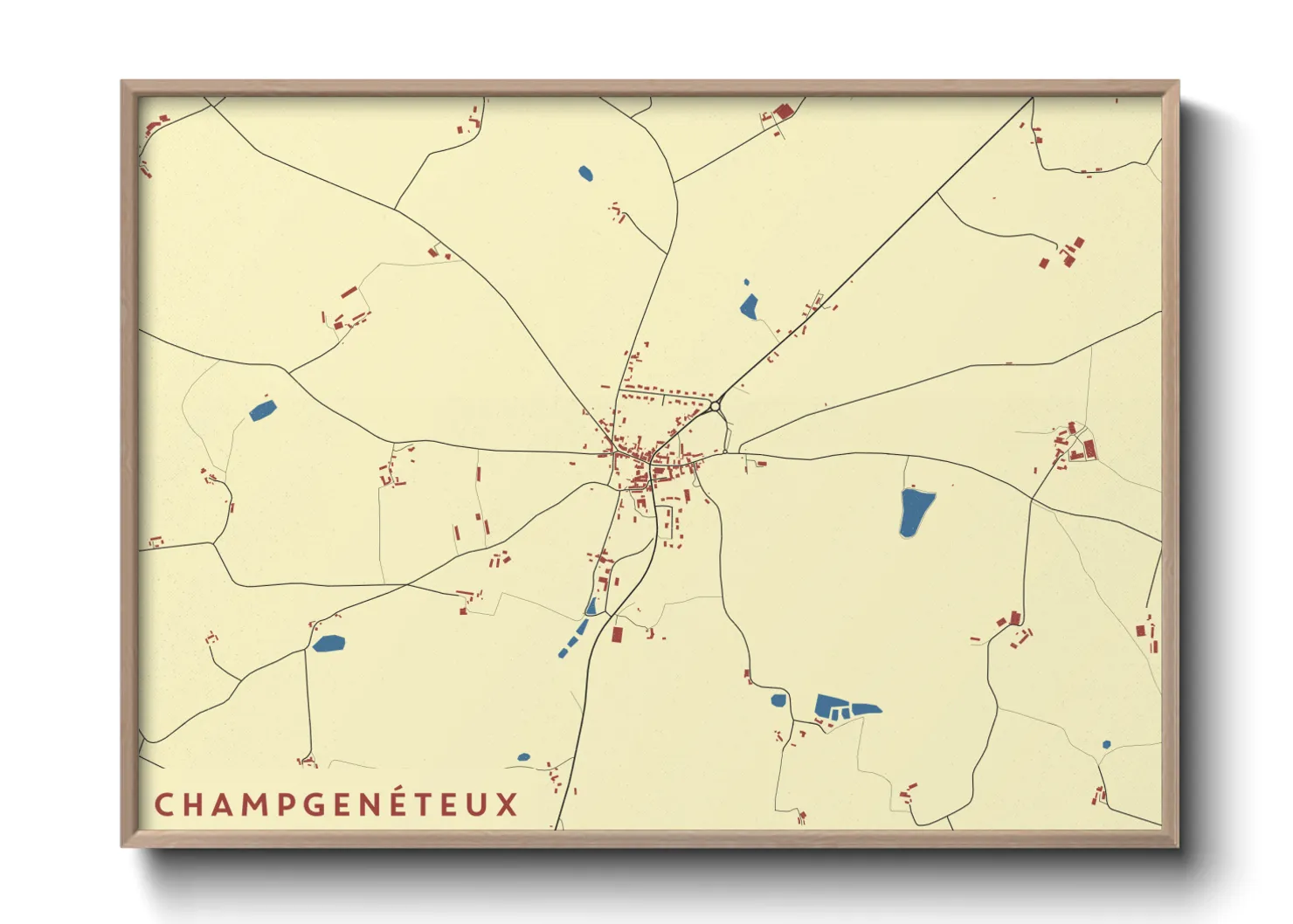 Une affiche de carte sur Champgenéteux