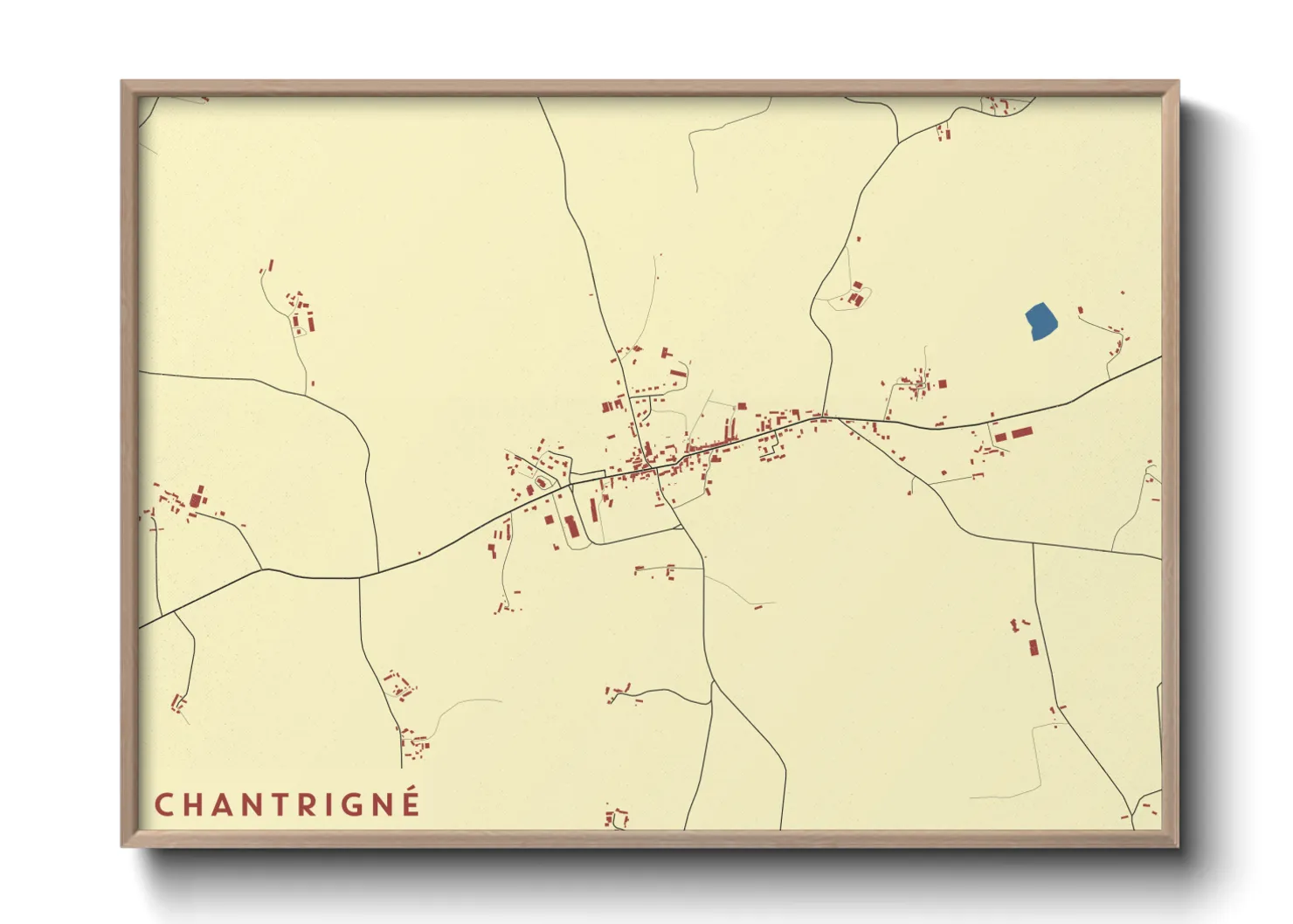 Une affiche de carte sur Chantrigné