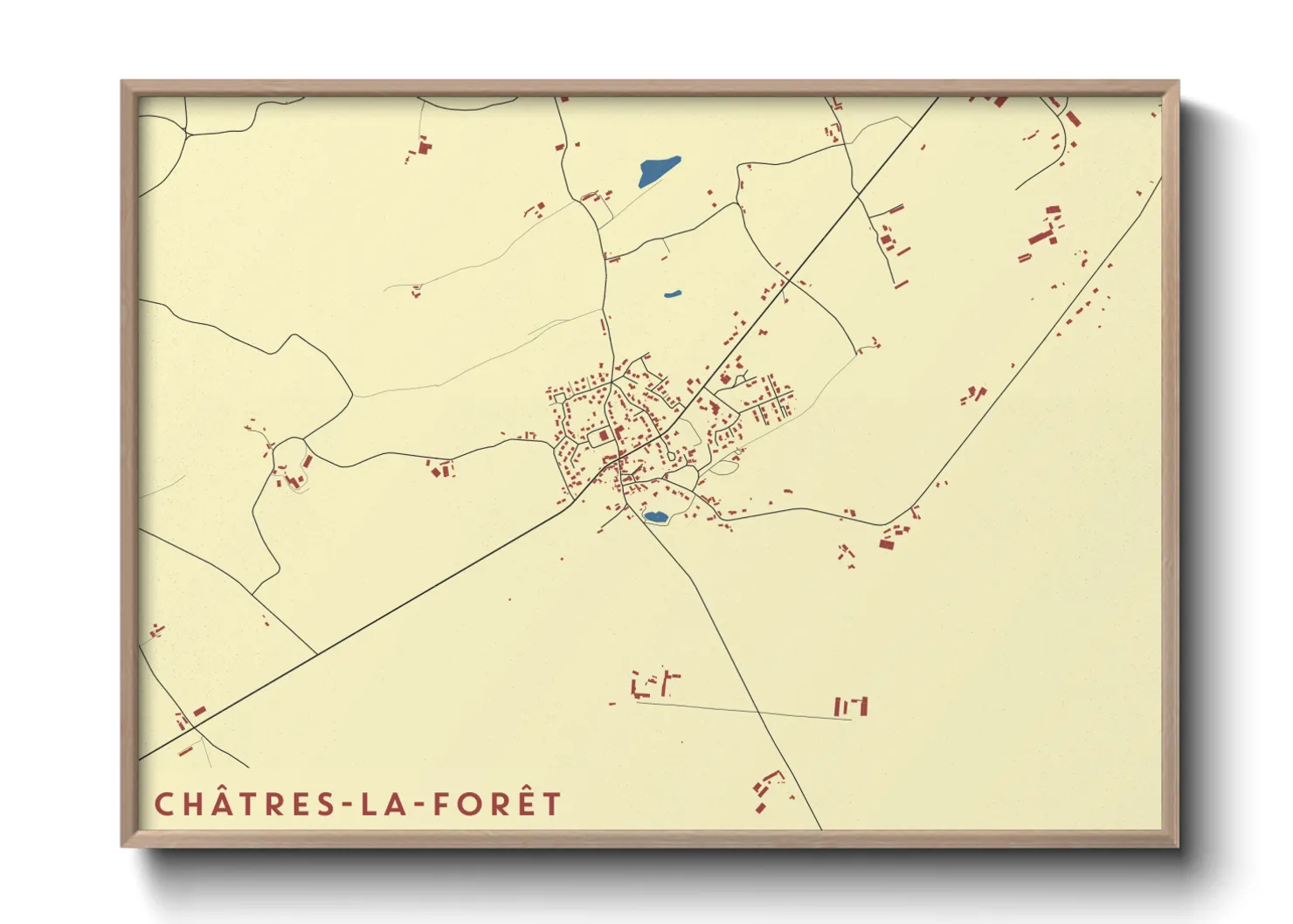 Une affiche de carte sur Châtres-la-Forêt
