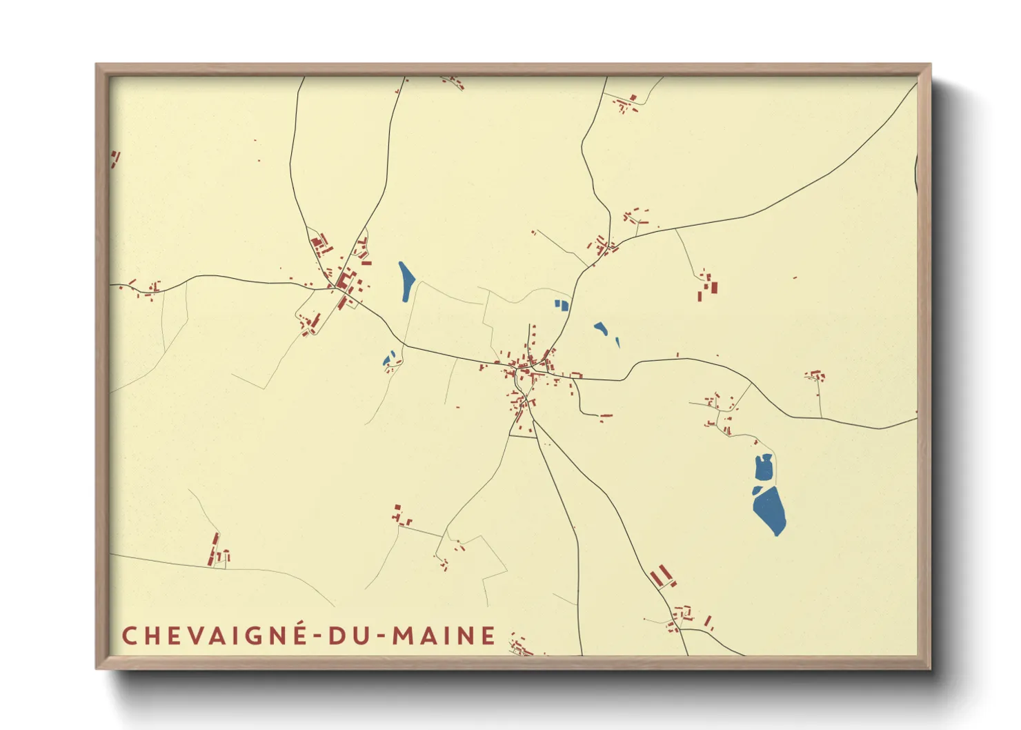 Une affiche de carte sur Chevaigné-du-Maine