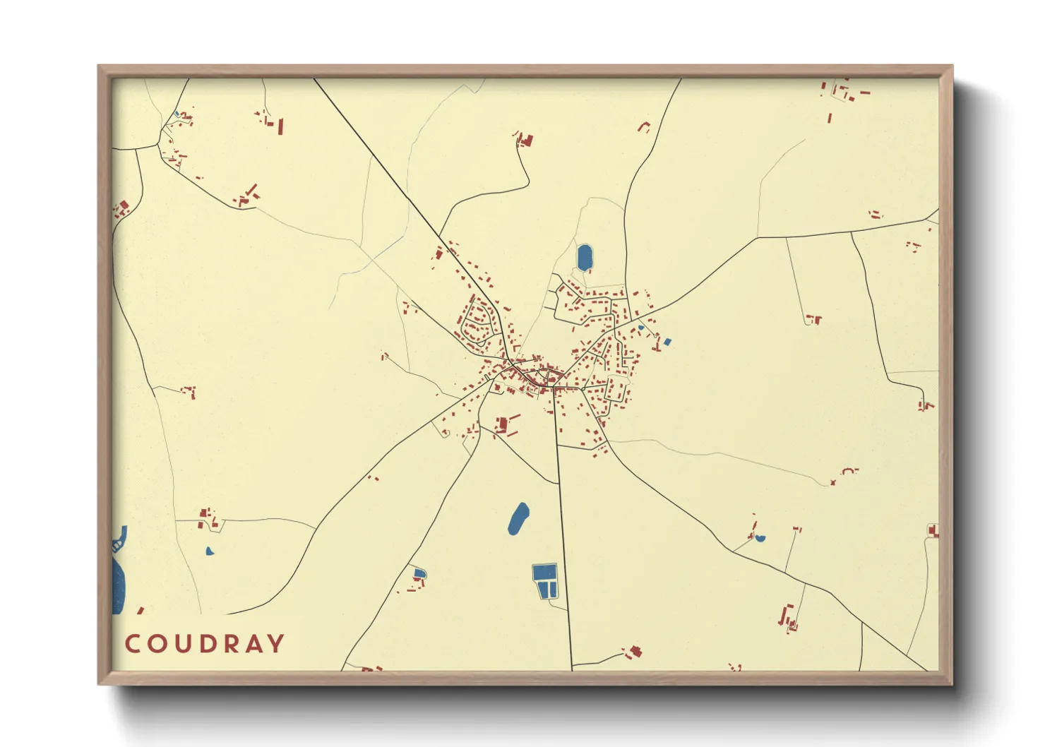 Une affiche de carte sur Coudray