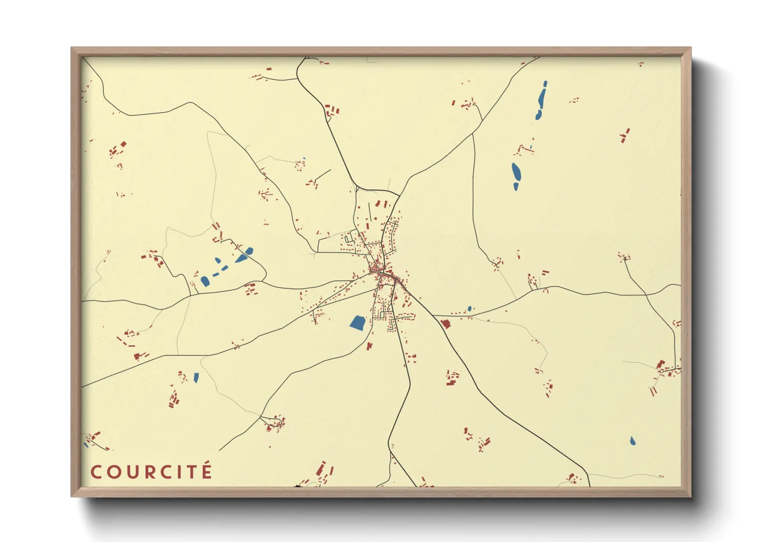 Une affiche de carte sur Courcité
