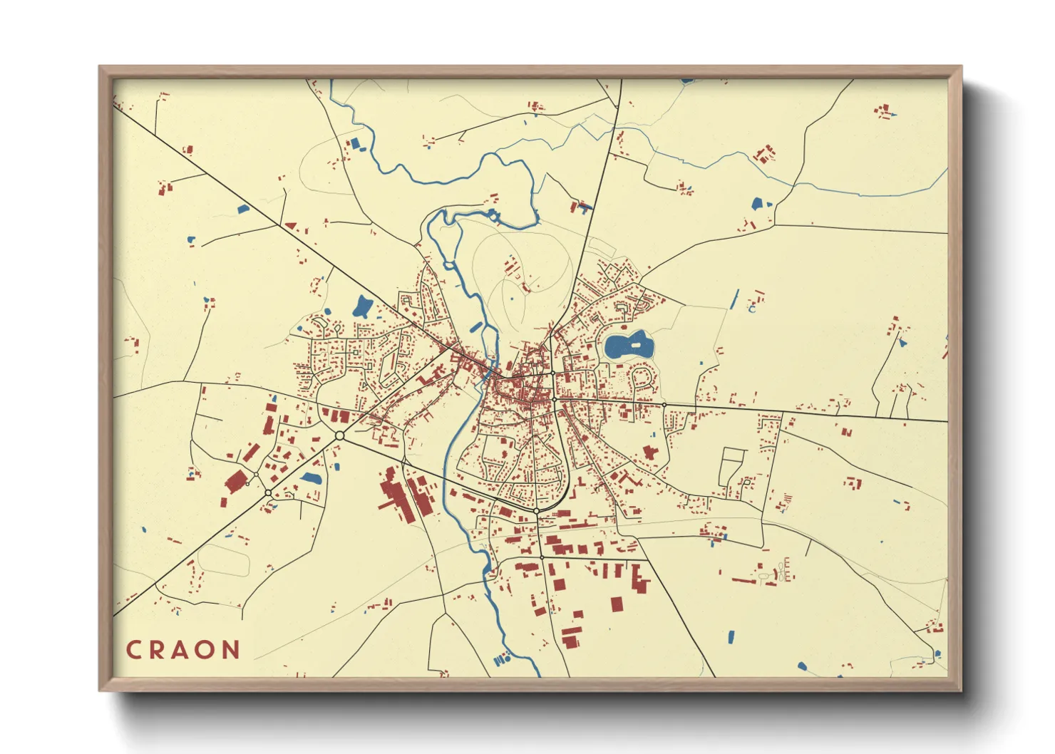 Une affiche de carte sur Craon