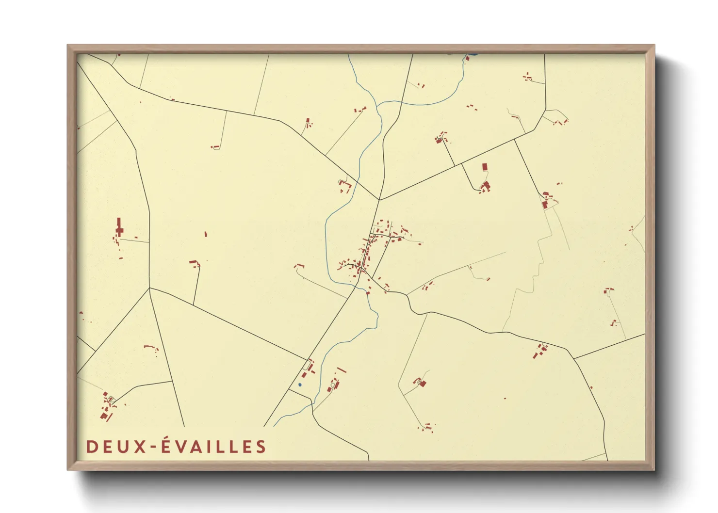 Une affiche de carte sur Deux-Évailles