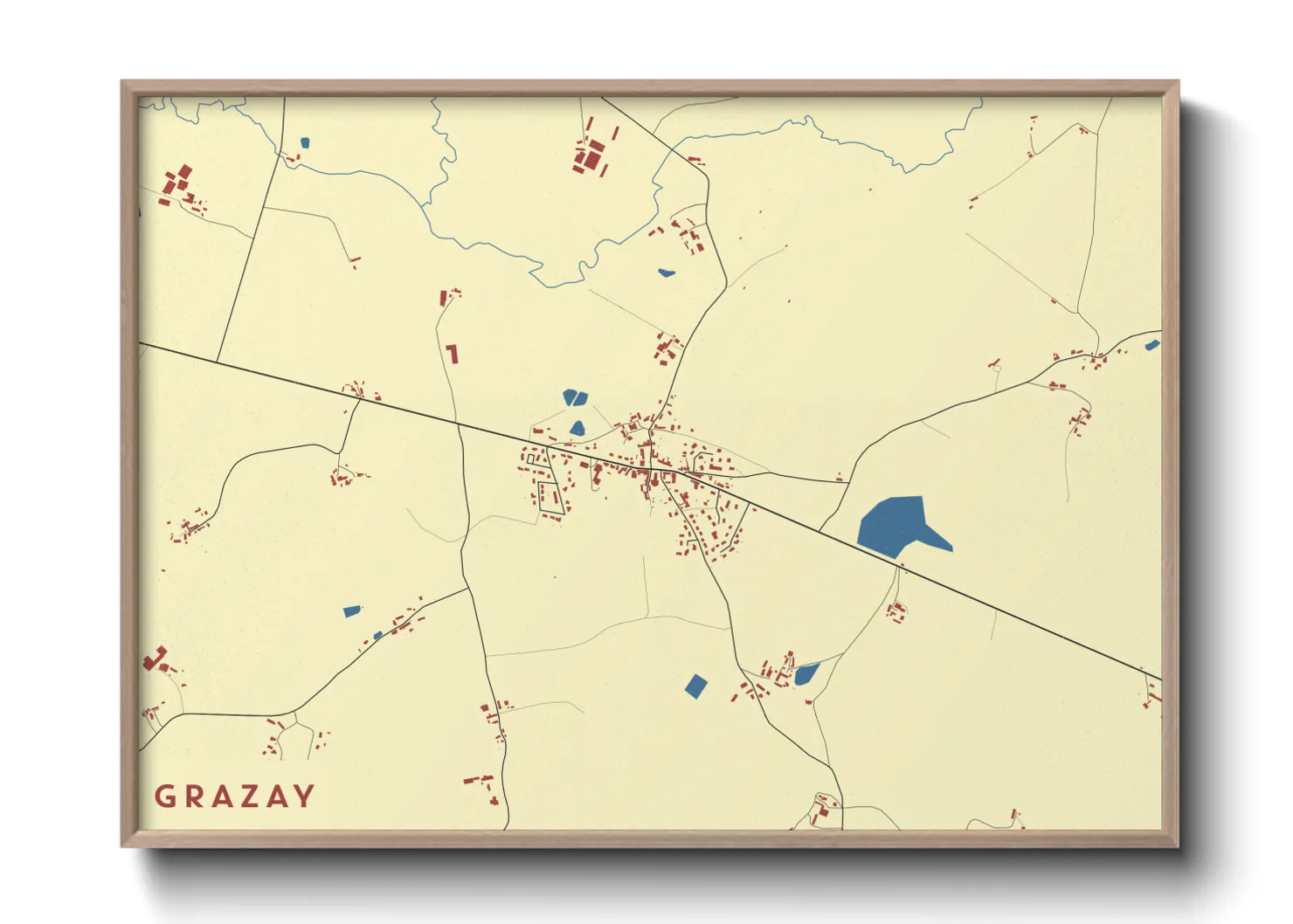 Une affiche de carte sur Grazay