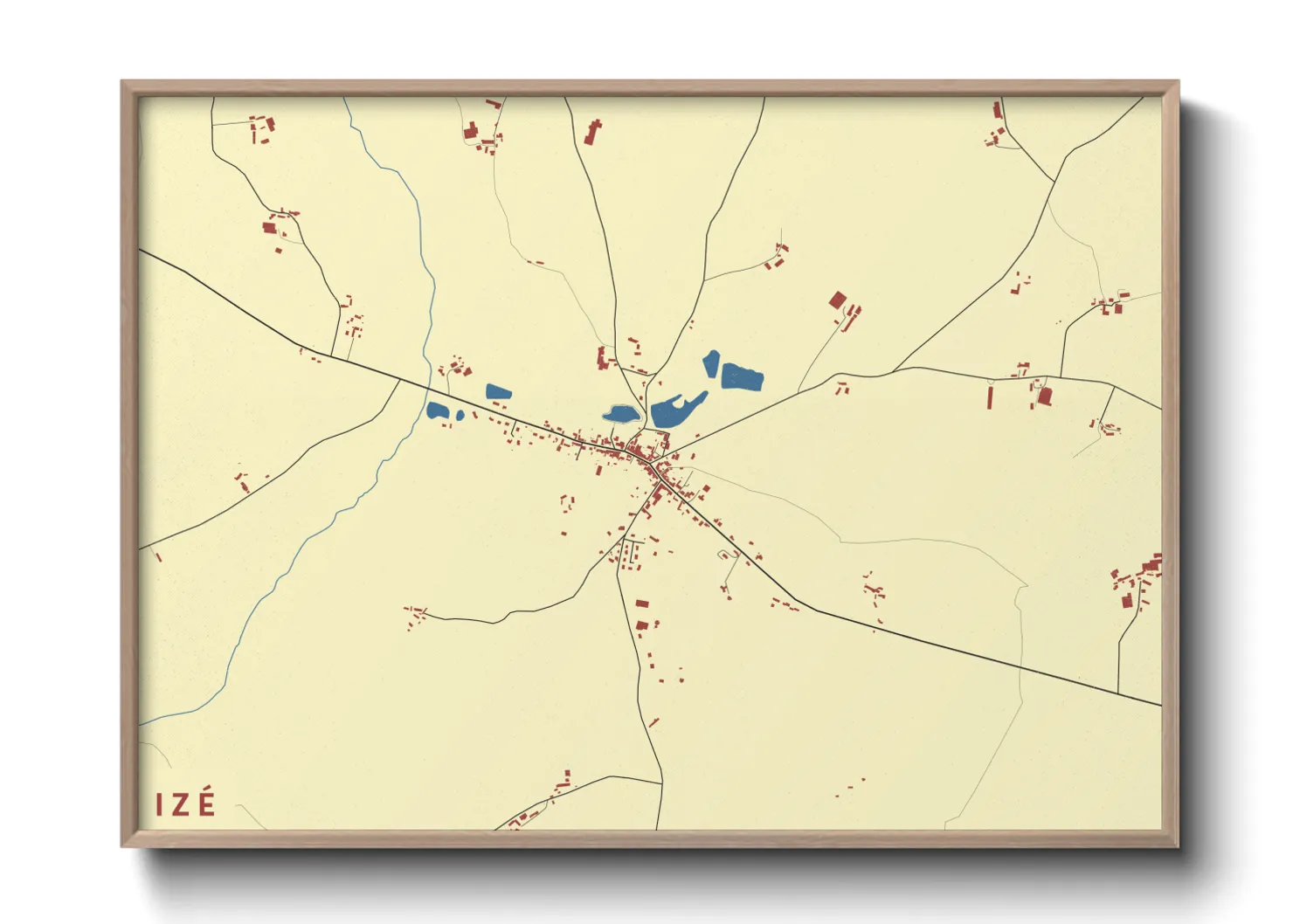 Une affiche de carte sur Izé