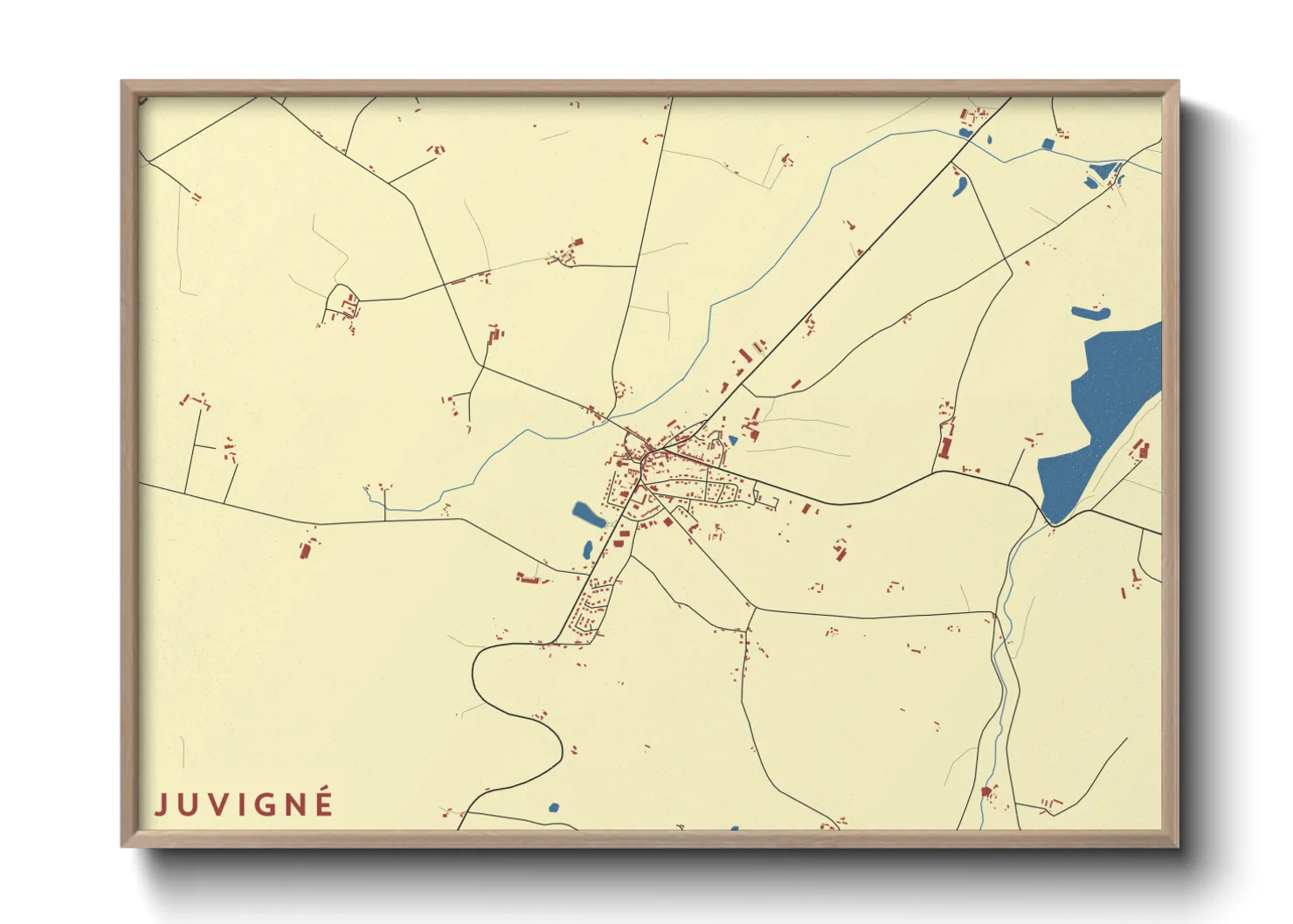 Une affiche de carte sur Juvigné