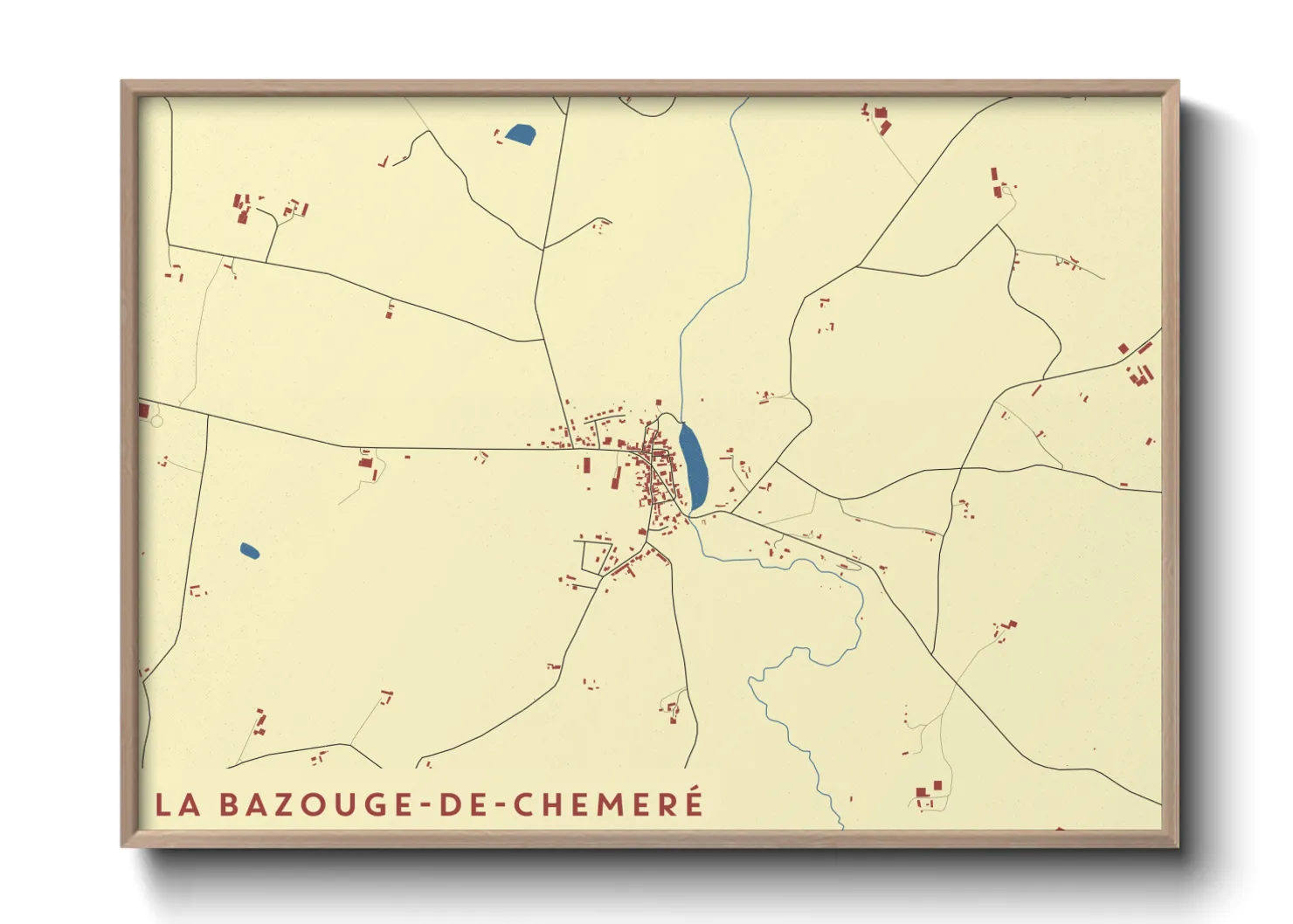 Une affiche de carte sur La Bazouge-de-Chemeré