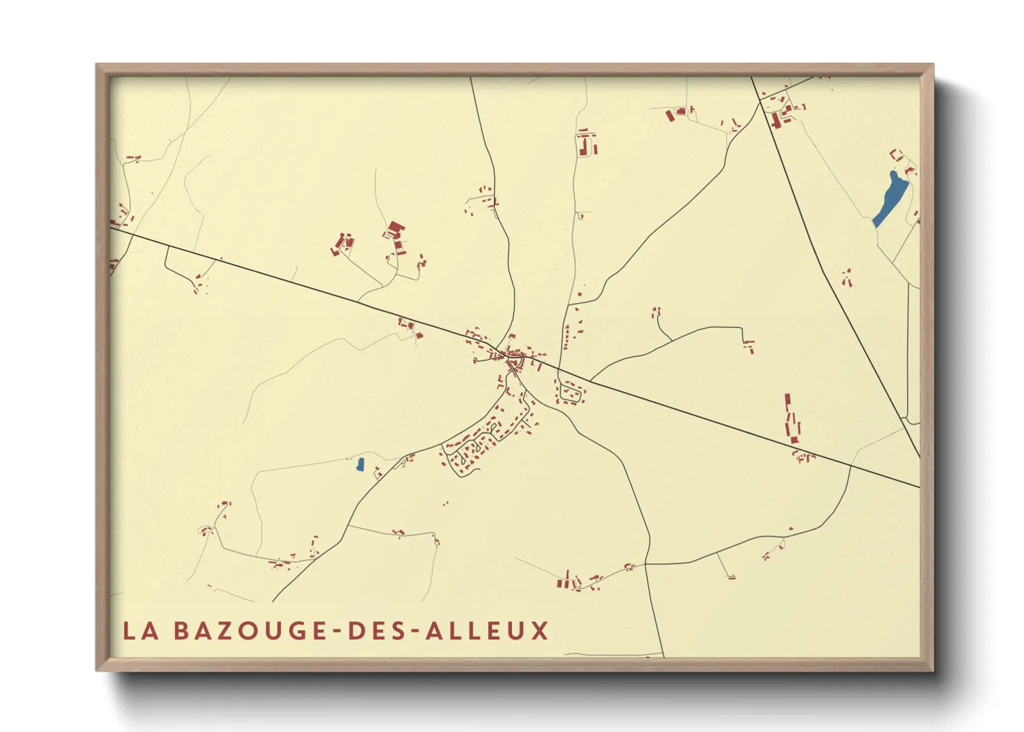 Une affiche de carte sur La Bazouge-des-Alleux