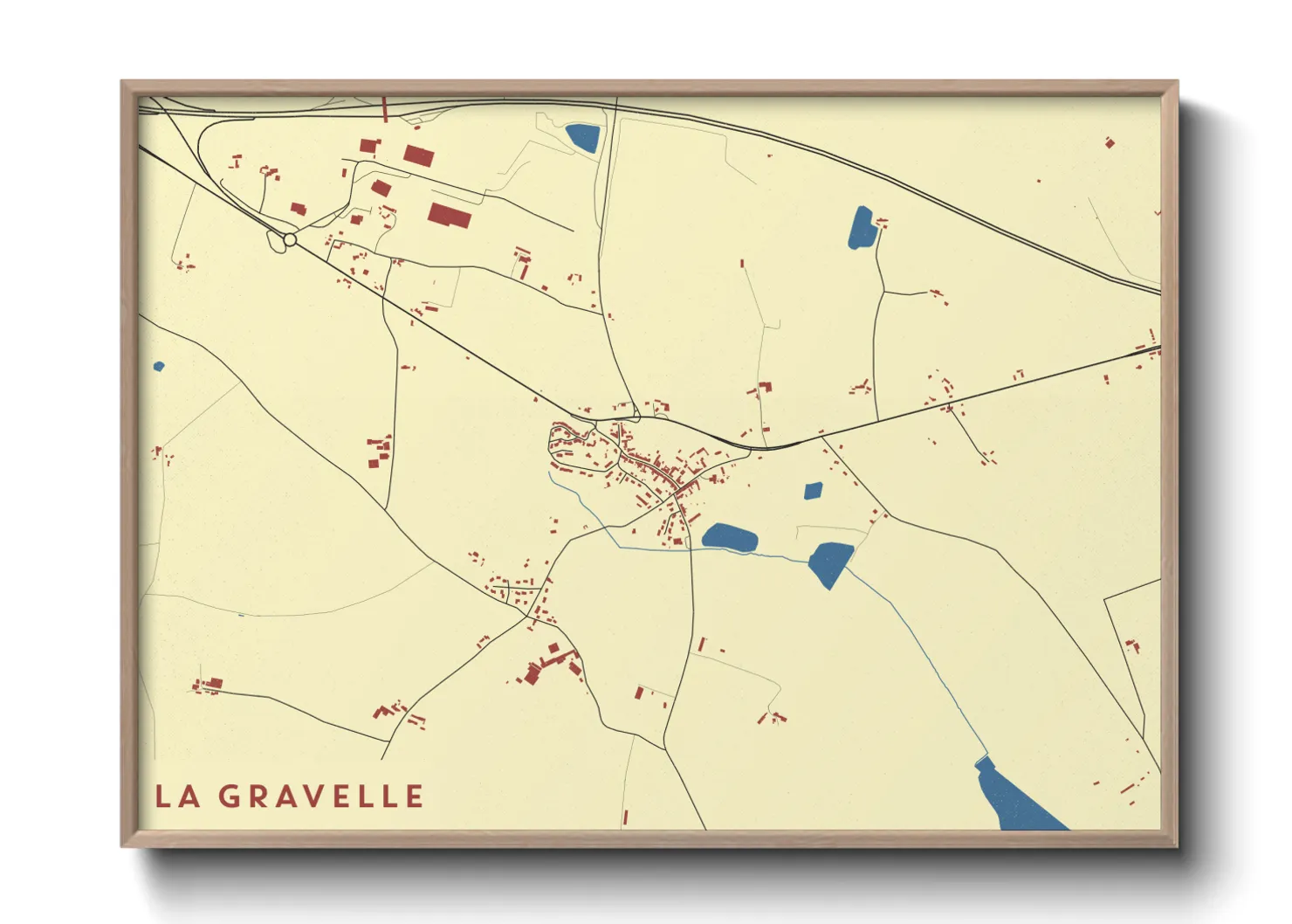 Une affiche de carte sur La Gravelle
