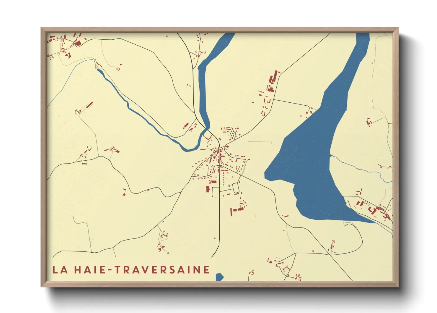 Une affiche de carte sur La Haie-Traversaine