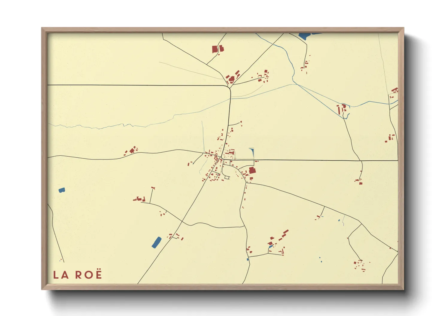 Une affiche de carte sur La Roë