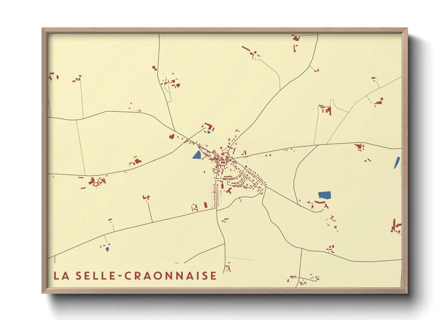 Une affiche de carte sur La Selle-Craonnaise