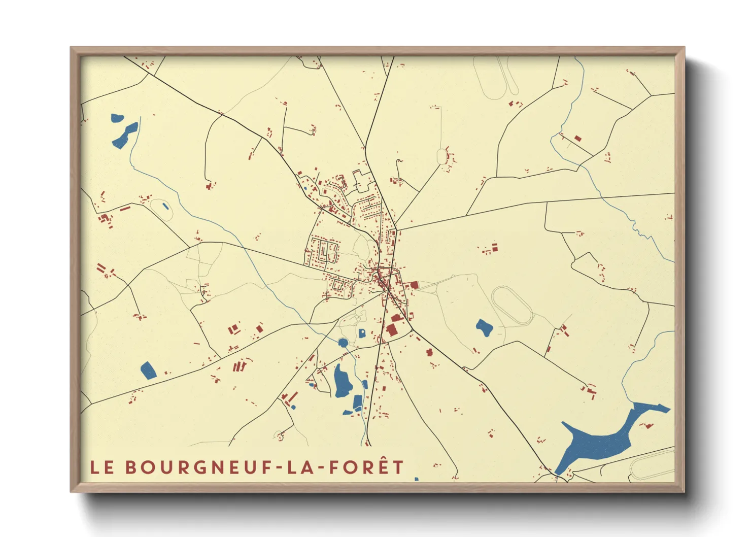 Une affiche de carte sur Le Bourgneuf-la-Forêt
