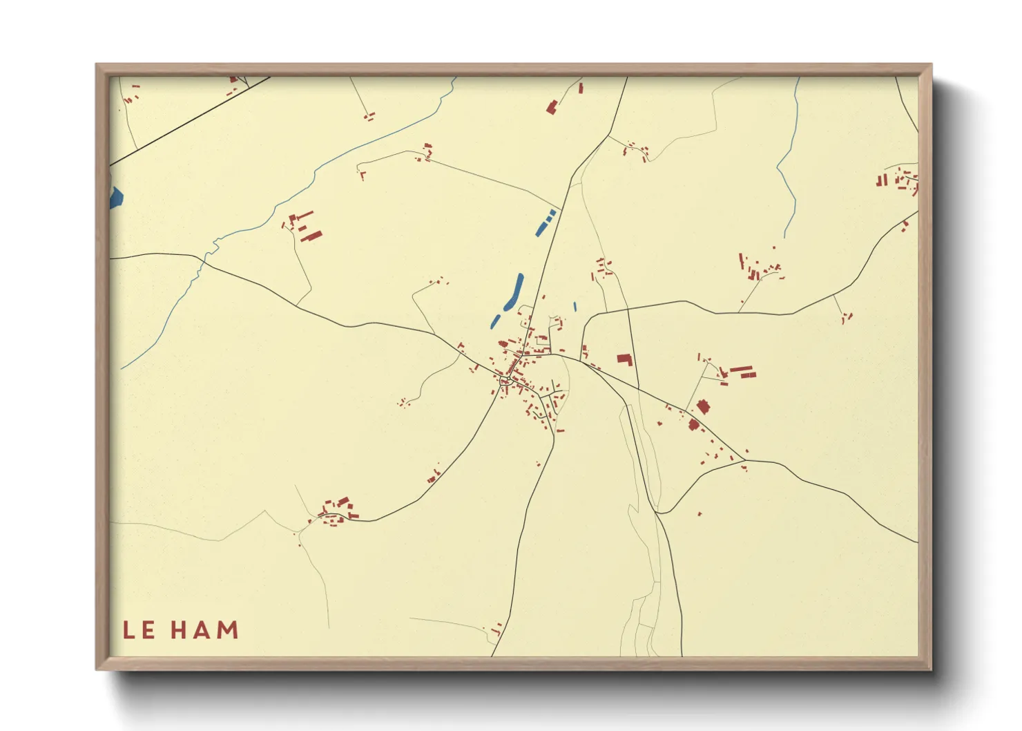 Une affiche de carte sur Le Ham