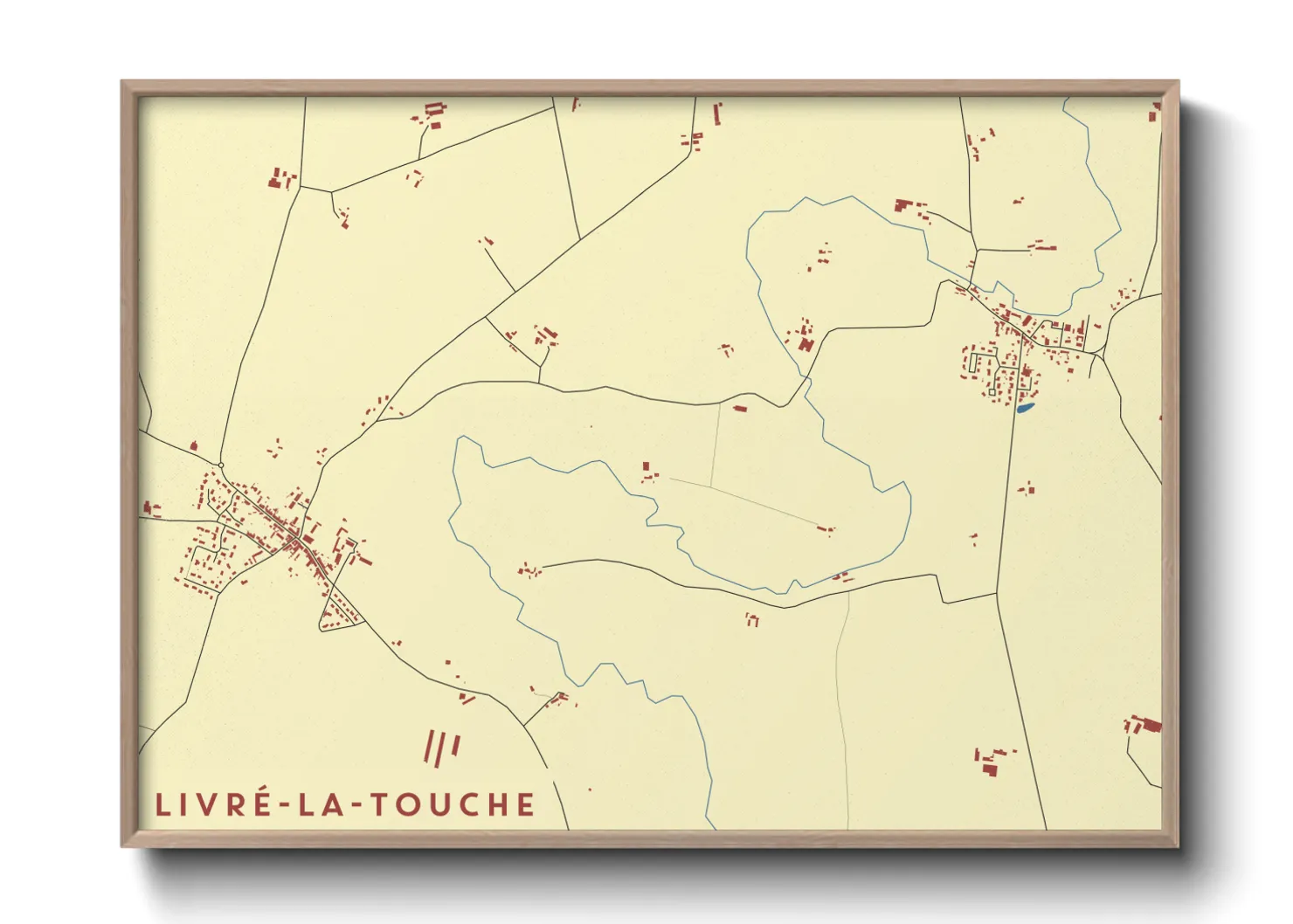 Une affiche de carte sur Livré-la-Touche