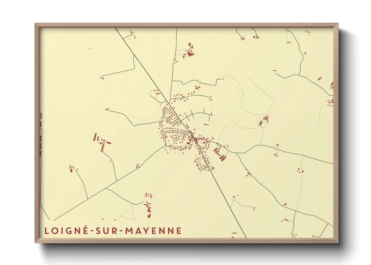 Une affiche de carte sur Loigné-sur-Mayenne