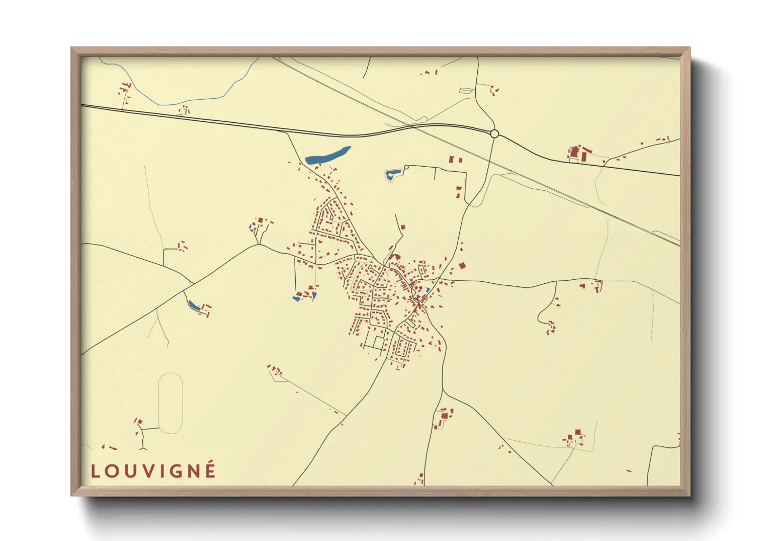 Une affiche de carte sur Louvigné
