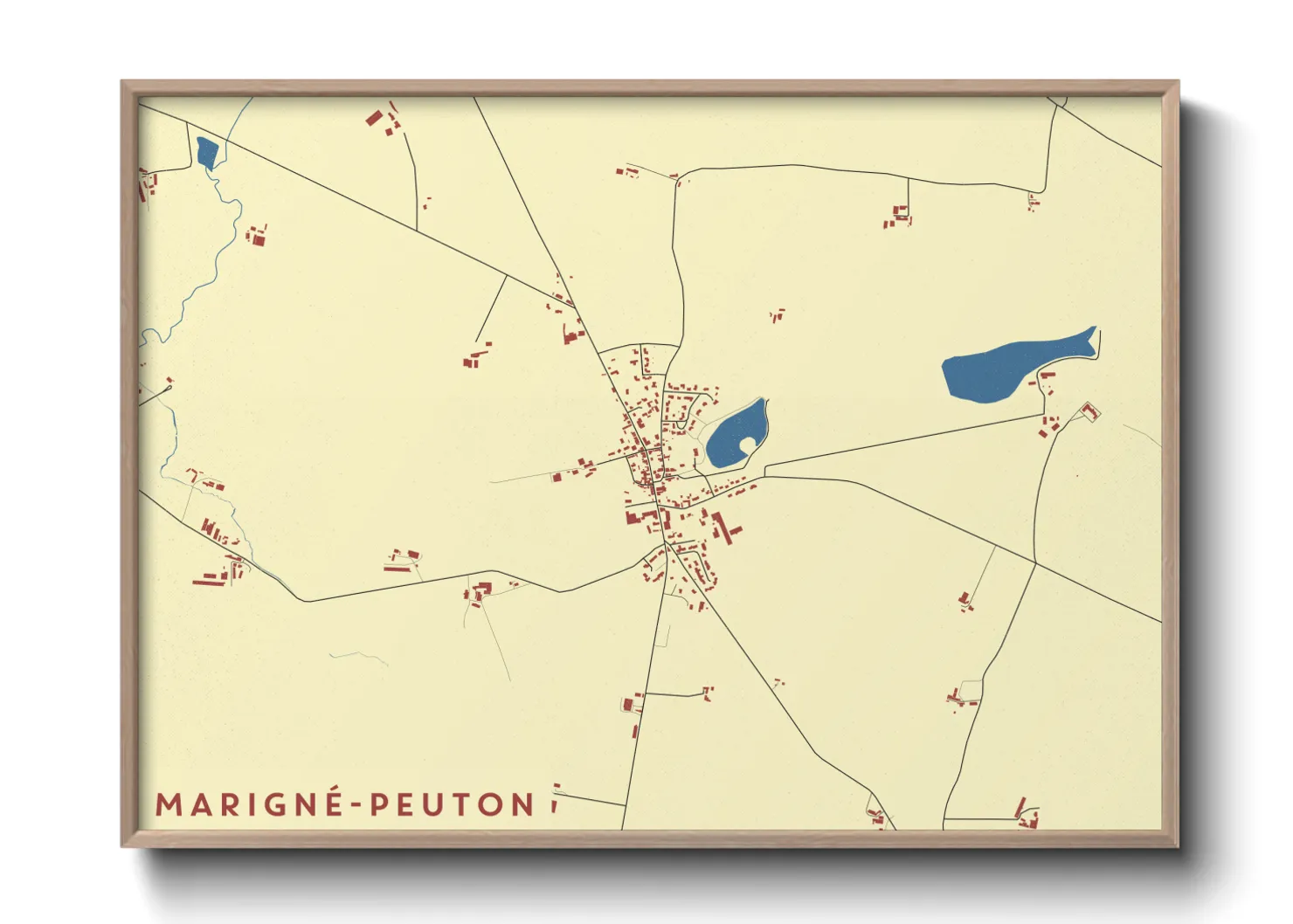 Une affiche de carte sur Marigné-Peuton
