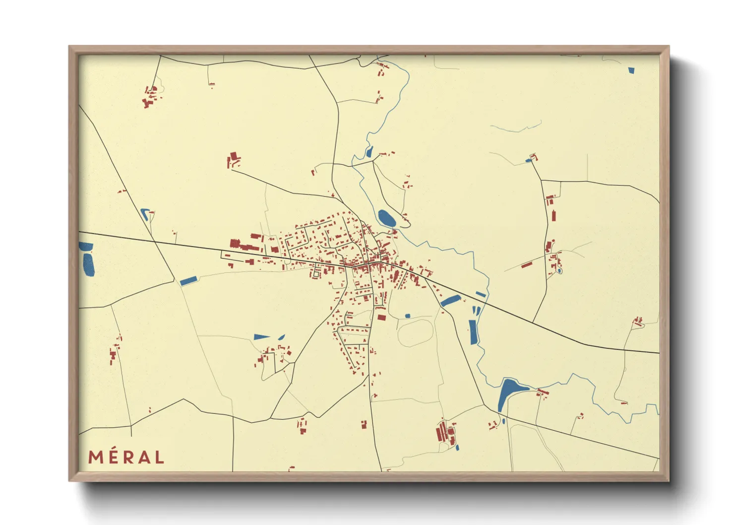 Une affiche de carte sur Méral