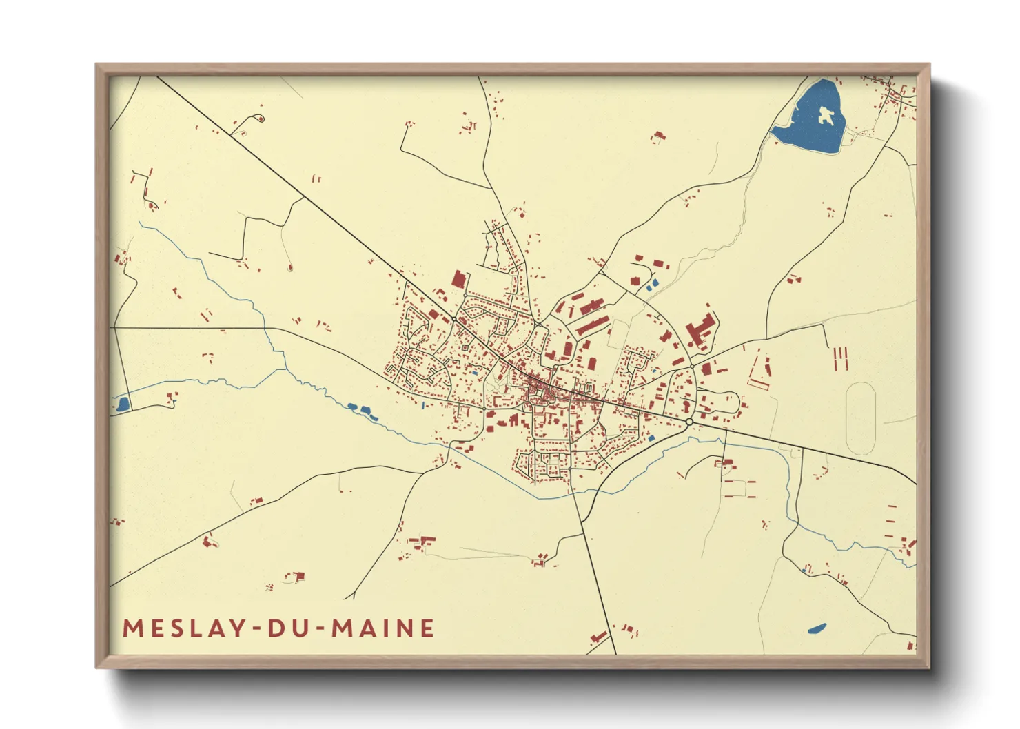 Une affiche de carte sur Meslay-du-Maine