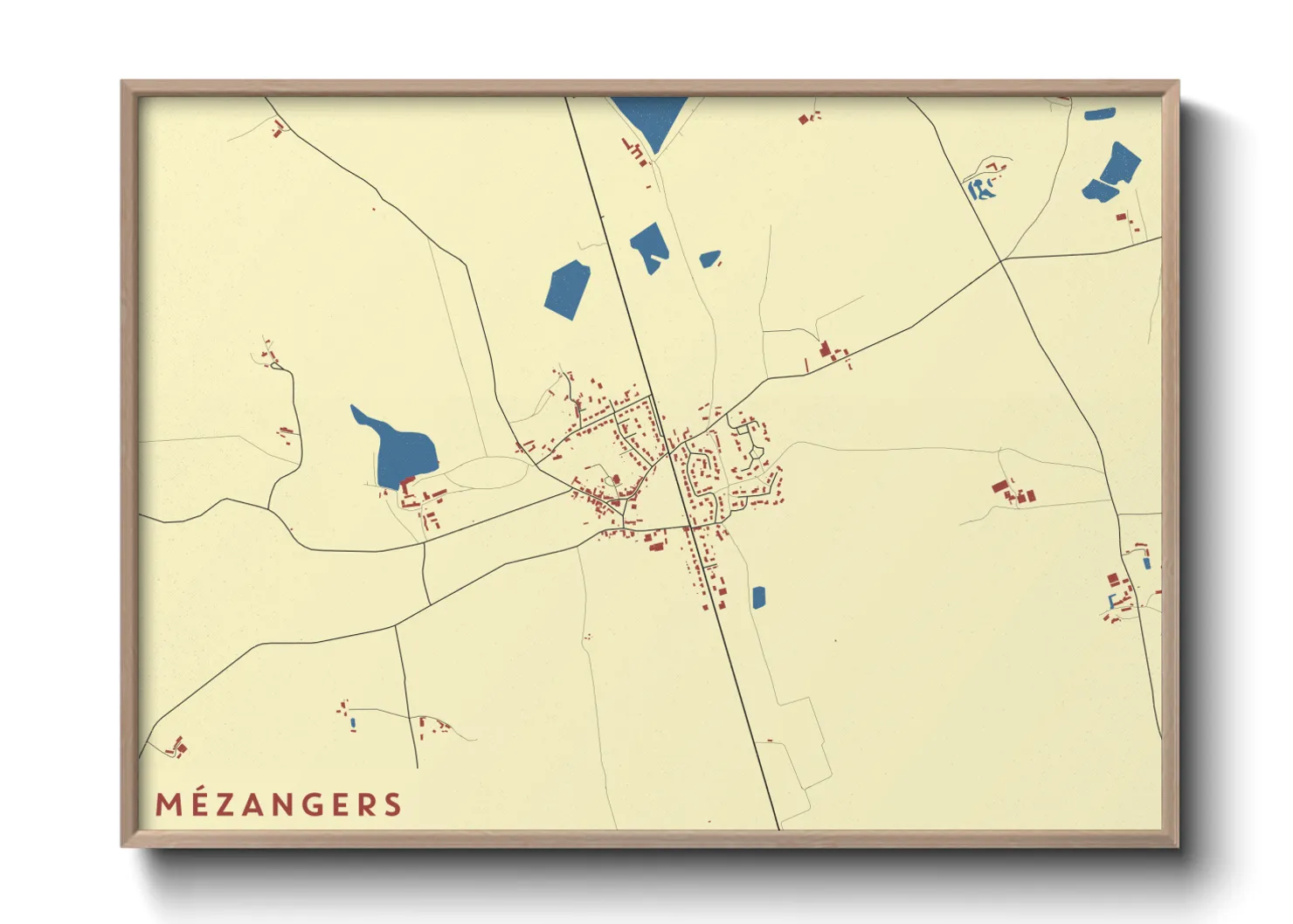 Une affiche de carte sur Mézangers
