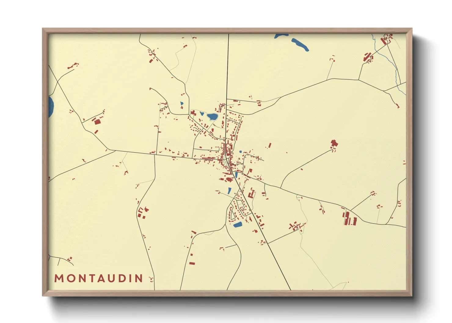 Une affiche de carte sur Montaudin