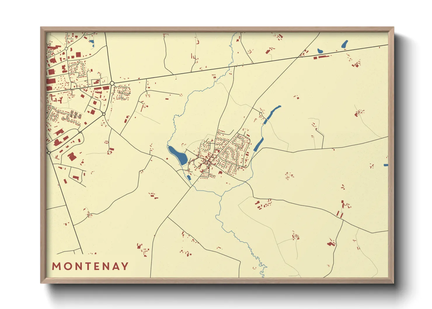 Une affiche de carte sur Montenay